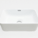 Modern rectangular bathroom vanity basin in glossy white ceramic by DEODA